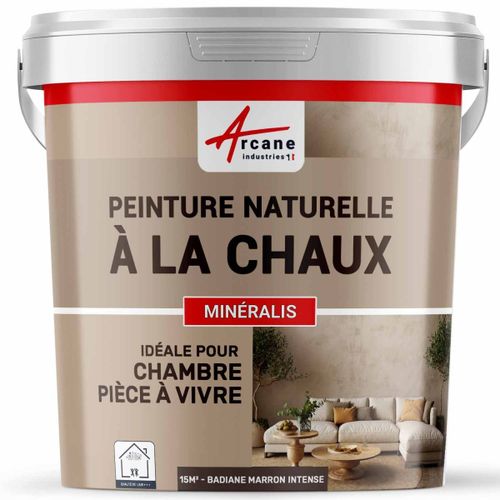 Peinture chaux naturelle : décoration intérieure sans émanation NUANCES MINERALES CHAUX Badiane Marron Intense 15 m² (2.5 kg en 1 couche)