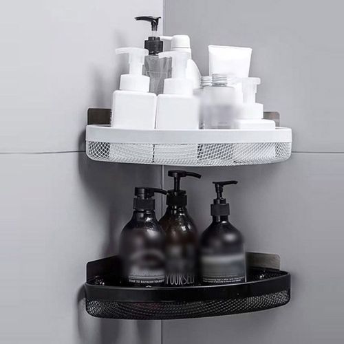 Trépied Mural En Fer Forgé Pour Salle De Bain, 1 Pièce, Sans Perforation, Table De Lavage, Support De Rangement Mural, Étagère Triangulaire En Fer 9109-May14a29179