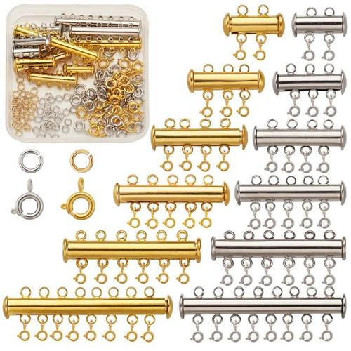 Fermoirs À Glissière En Tube De Laiton, Connecteurs Multi Brins, Anneau De Saut De Serrure À Tube Magnétique Pour La Fabrication De Bijoux À Faire Soi 9109-May14A32467