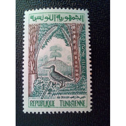 Timbre Tunisie Yt 471 Snipe Commune (Gallinago Gallinago) 1958 ( 011112 )