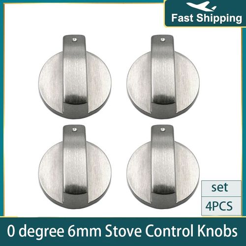 Boutons De Four En Métal Argenté, 4 Pièces, Interrupteur Rotatif, Accessoires De Remplacement Pour Cuisinière À Gaz, Plaque De Cuisson 9109-May14A33755