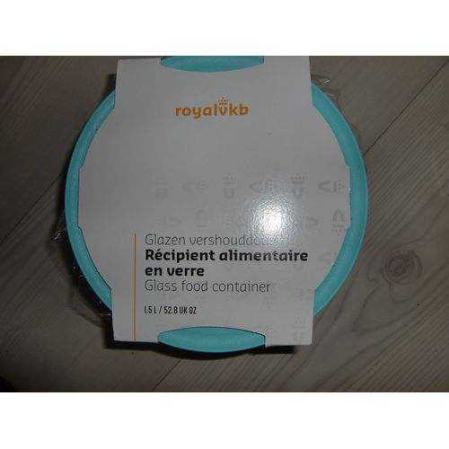 Boîte De Conservation Ronde En Verre Avec Couvercle 1,5 L