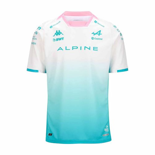 Maillot Kappa Kombat Gasly Bwt Alpine F1 Team Miami Edition Officiel Formule 1 Blanc Bleu