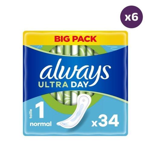 Serviettes Hygieniques Always Ultra Normal - Always - Taille 1 - Barrière Anti-Fuites - Flux Moyen 