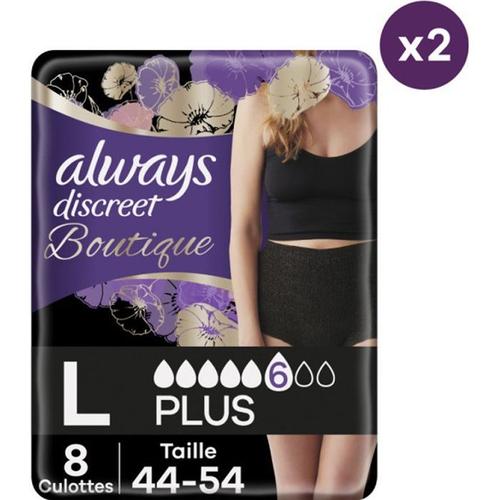 2x8 Culottes Pour Fuites Urinaires Always Discreet Boutique L Noir 