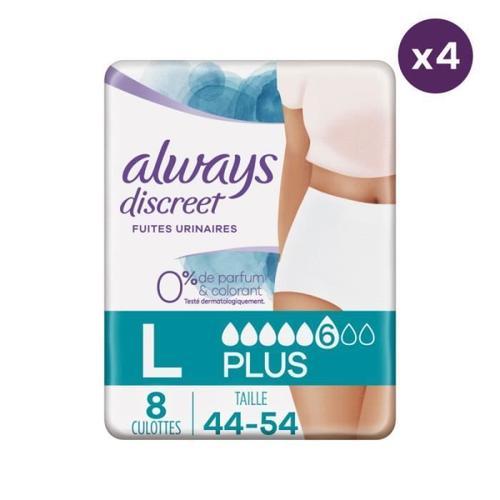 4x8 Culottes Pour Fuites Urinaires Always Discreet 0% - Taille L 