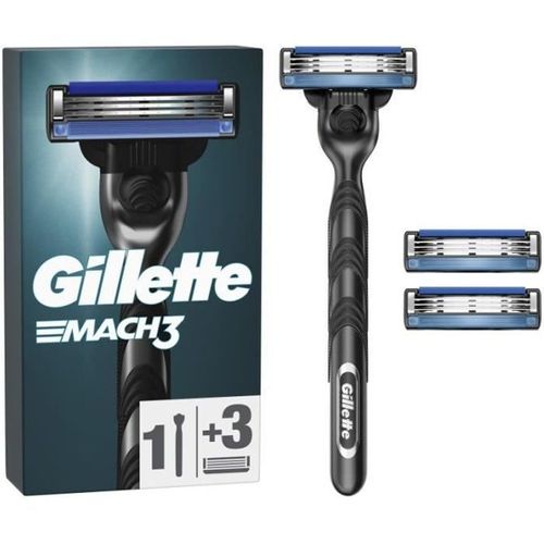 Rasoir Gillette Mach3 - 1 Manche, 3 Recharges De Lames 