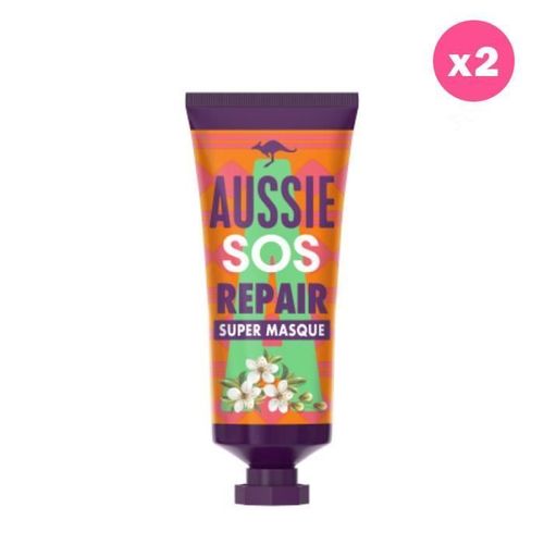 2 Masques Cheveux Super Réparateur 25ml, Aussie 