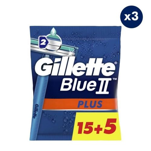 3x20 Rasoirs Jetables Gillette Blue Ii Plus 