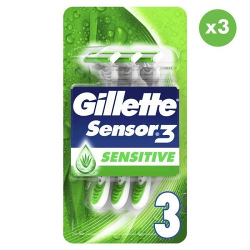 3x3 Rasoirs Jetables Gillette Sensor 3 Sensitive 