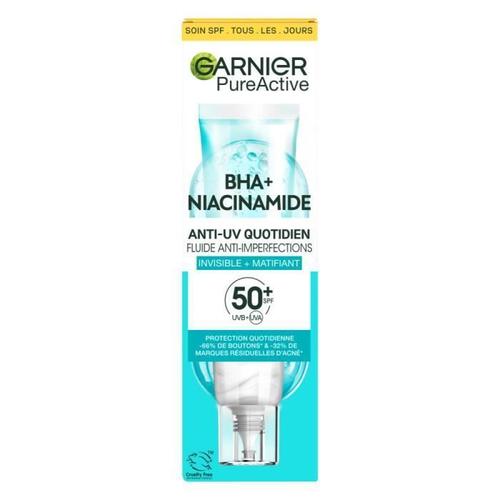 Garnier Pure Active Anti-Uv Quotidien Anti-Imperfections Spf 50+ 40ml - Protection Solaire 