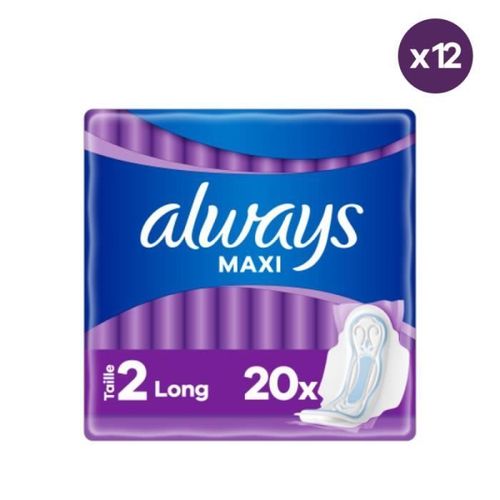 Serviettes Hygiéniques Always Maxi Long - Pack De 12x20 Avec Ailettes 