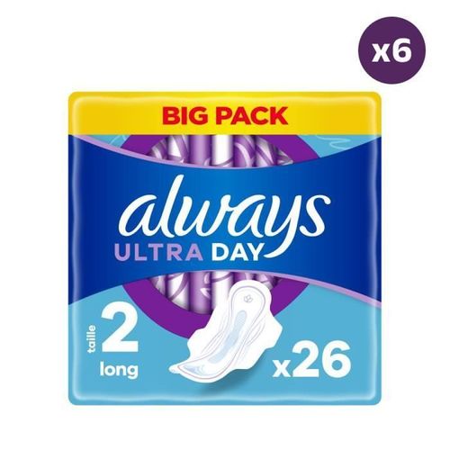 Serviettes Hygiéniques Always Ultra Long Plus - Always - Taille 2 - Ailettes - Barrière Anti-Fuites - Flux Moyen 