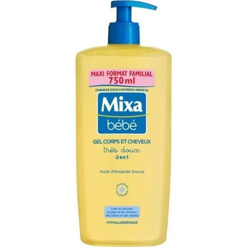 Pack Mixa Bébé Gel Très Doux 2 En 1 Corps Et Cheveux 750ml 