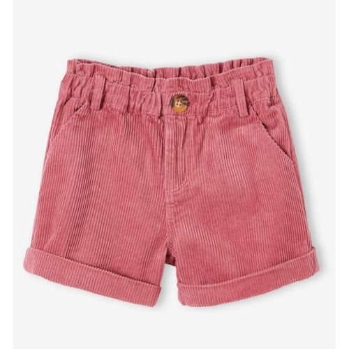 Short Paperbag En Velours Fille - Rose Airelle (Vertbaudet)