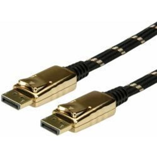 Roline 11.04.5649 Câble Displayport 10 M Noir, Or