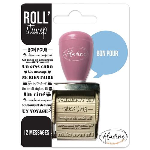 Tampon À Molette - Loisirs Créatifs - Thème Compliments - 12 Messages - Aladine