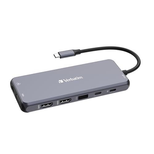 Verbatim - Concentrateur (hub) - 2 x HDMI + 1 x VGA + 7 x USB + 1 x Ethernet 1 GigabitEthernet - de bureau