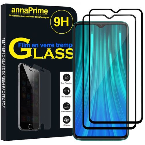 Lot / Pack De 2 Films Verre Trempé Pour Xiaomi Redmi Note 8 Pro 6.53" Protection D'écran - Couleur Noir