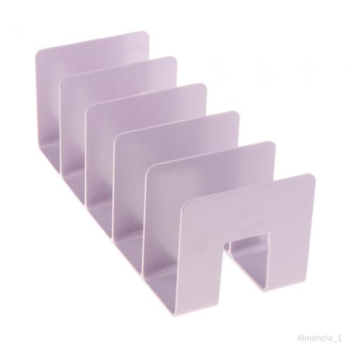 Organisateur de bureau en acrylique, porte-fichiers à 5 sections verticales, support de livre pour organisateur de papier de bureau pour fichiers de Violet