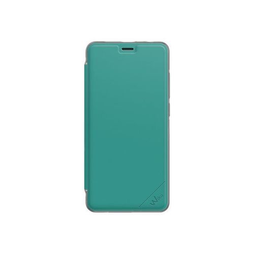 Wik Folio Game Changer Jerry 3 - Étui À Rabat Pour Téléphone Portable - Polyuréthane, Polycarbonate - Mélange De Bleu Et De Vert - Pour Wiko Jerry 3