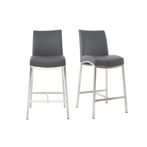 Tabourets De Bar Design Gris Fonc? H70 Cm (Lot De 2) Olly