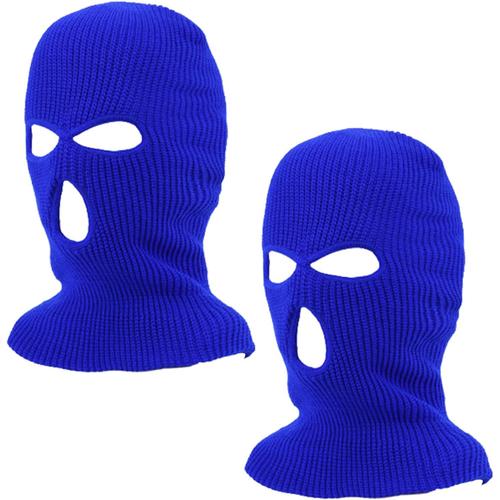 Cagoule Homme Masque De Ski Masque Cycliste Bleu Cagoule Pour Le Cou 2pcs 3 Trous Masque De Voleur En Tricot Masque De Ski Chaud Pour Hommes Accessoires De Ski Pour Femmes Pour L'hiver