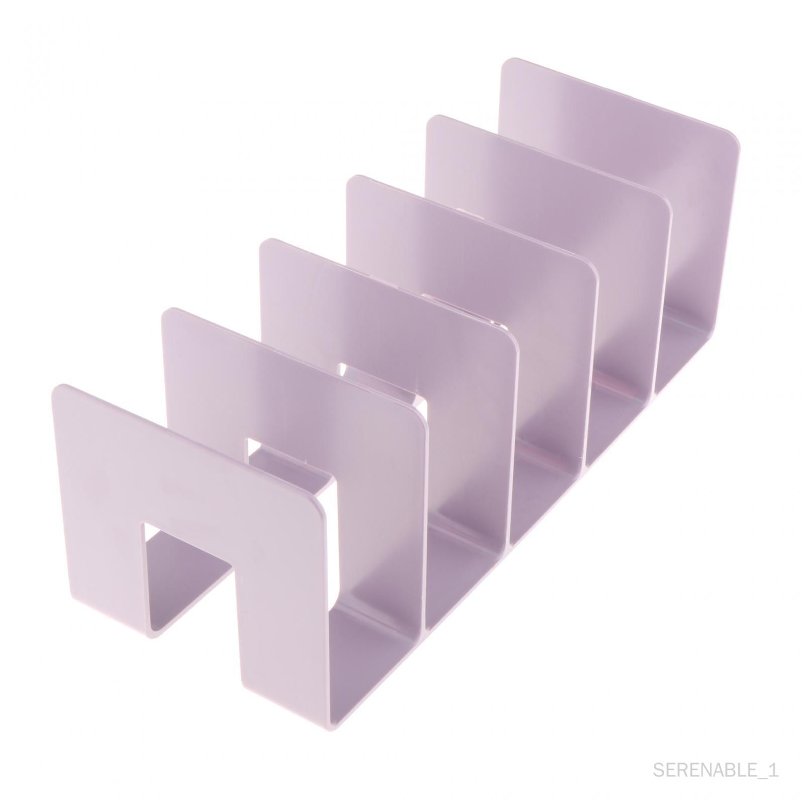 Organisateur de bureau en acrylique, support de livre Compact à cinq cadres Violet