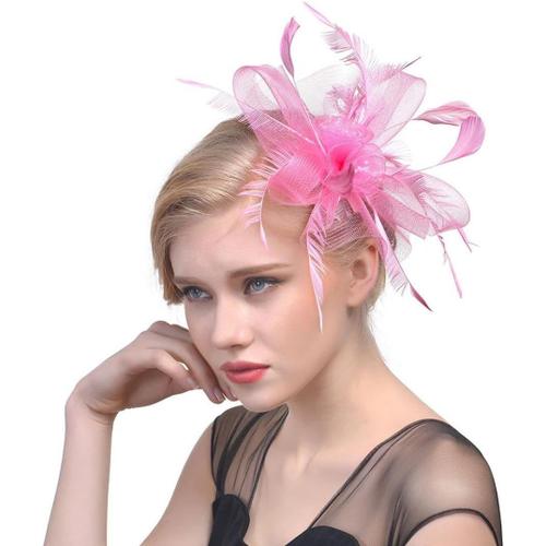 Femme Fleur Cocktail Thé Partie De Mode Chapeaux Costume Thé Partie Nuptiale Parti Maille Plume Fascinant Chapeau Haut Pour Les Filles Femmes