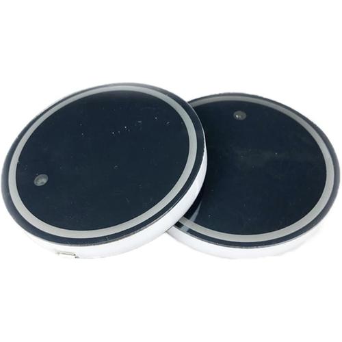 Lot De 2 Porte-Gobelets Led Avec Motifs Personnalisables En Acrylique Pour Intérieur De Voiture, Sept Couleurs (2 Pièces) Refroidisseur De Voiture 12 V Petit (Blanc, Taille Unique)