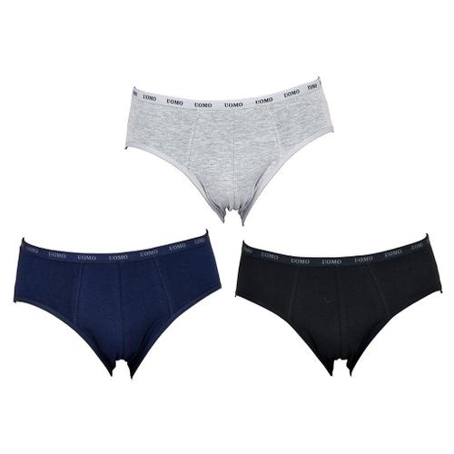 Boxer Homme Confort Uomo En Coton -Assortiment Modèles Photos Selon Arrivages- Pack De 3 Slips Surprise Coton Uni