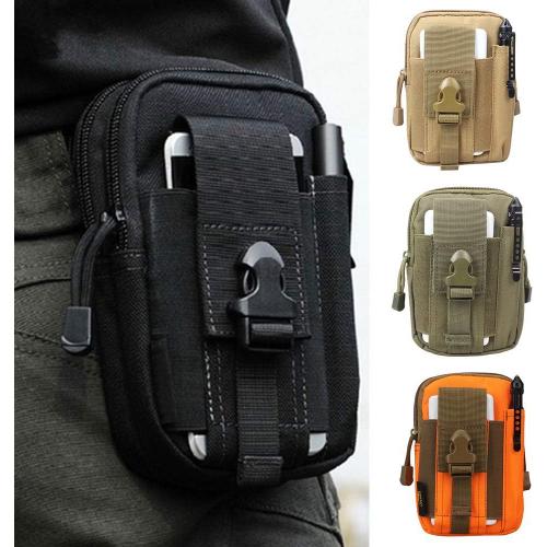 Tacticals Waist Pack Bag, Hommes Sports De Plein Air Tacticals Phone Waist Belt Bag Fanny Pack Pouch Zipper Pockets for Daily Use Outdoors Noir 17,5 cm * 11 cm * 6 cm