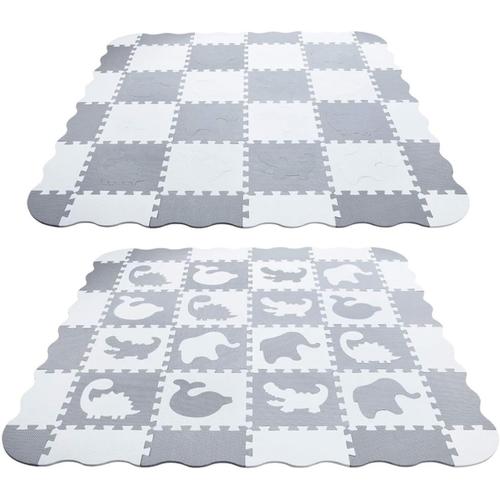 Tapis Puzzle Bébé, 30 X 30cm Tapis De Sol En Tapis Dalle Mousse Bebe 16 Pièces, Tapis De Sol Pour Enfant Antidérapantes Et Sécurisées, Tapis De Sol Pour Bébé Terrain De Jeux (C2)