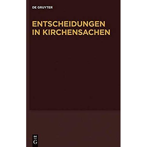 Entscheidungen In Kirchensachen Seit 1946. Band 49