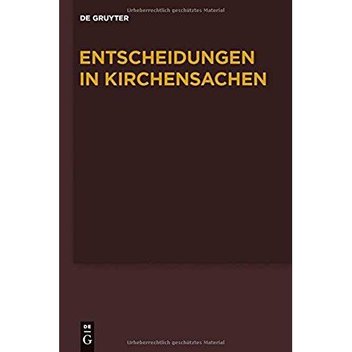 Entscheidungen In Kirchensachen Seit 1946. Band 51