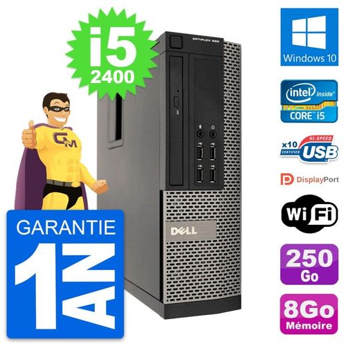 PC Dell OptiPlex 990 SFF Intel i5-2400 RAM 8Go Disque Dur 250Go Windows 10 Wifi