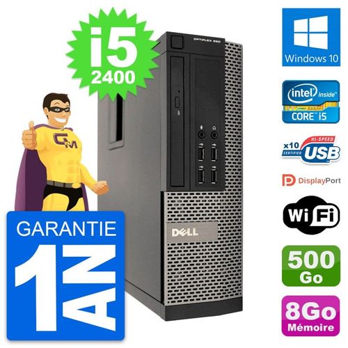 PC Dell OptiPlex 990 SFF Intel i5-2400 RAM 8Go Disque Dur 500Go Windows 10 Wifi