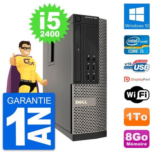 PC Dell OptiPlex 990 SFF Intel i5-2400 RAM 8Go Disque Dur 1To Windows 10 Wifi