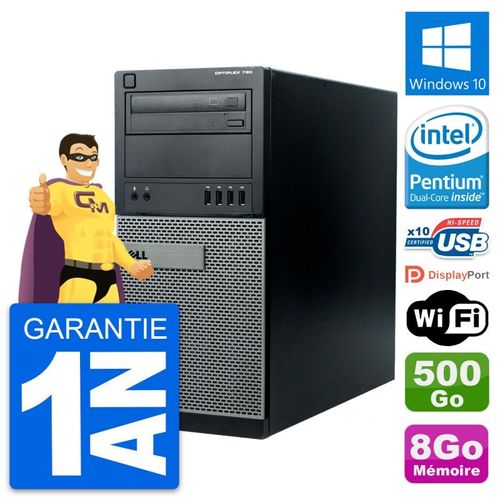 PC Tour Dell OptiPlex 790 MT Intel G630 RAM 8Go Disque Dur 500Go Windows 10 Wifi