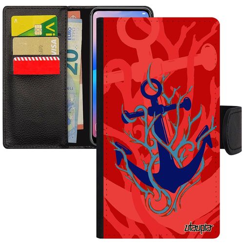Coque Iphone 7 Plus Ancre De Bateau Case Marine Cadeau De Noel Capitaine Unique Telephone Mobile Artistique Feu Vegetale Rouge
