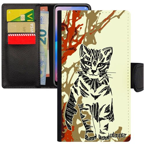 Coque Pour Iphone 7 Plus Rabat Chat Portable Petit Sauvage Animal Personnalisé De Protection Matou Motif Marron Art Flip Case