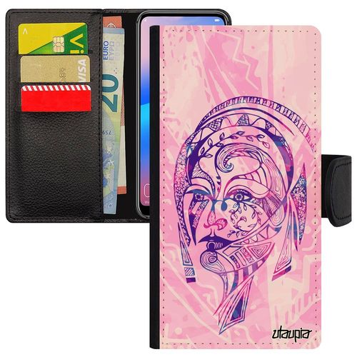 Coque Galaxy A3 2016 Cuir Rabat Femme Pastel Couleur Tribal Plume Portable Magnetique Dessin Multicolore Antichoc Florale De Samsung