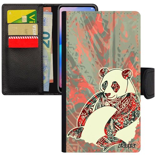Coque Iphone Xs Cuir À Rabat Portefeuille Panda Multicolore Ours Plume Etui Rouge Dessin Pastel Paix Antichoc Azteque Homme 4g