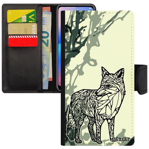 Coque Renard Apple Iphone 5 5s Se Simili Cuir À Rabat 4g Ethnique Polaire Femme Flip Case Pas Cher Azteque Peinture Portable Animaux