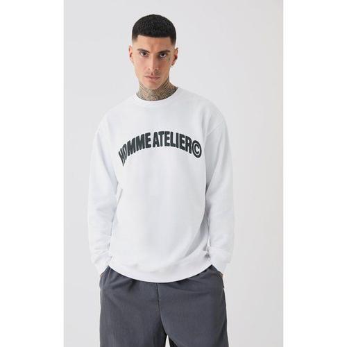 Tall Homme Oversized Sweat Homme - Blanc - L, Blanc