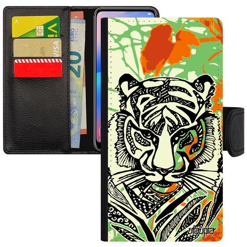 Coque À Rabat Apple Iphone 5 5s Se Simili Cuir Silicone Tigre Feuilles Dessin Rigide 16 Go Etui Blanc Antichoc Fleur Tribal Fauve De