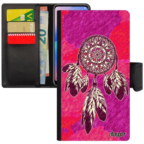 Coque Attrape Reve Pour Galaxy S10e Cuir Rabat Portefeuille Porte Cartes Pastel Zen Accessoire Case Yoga Design Ethnique De Samsung