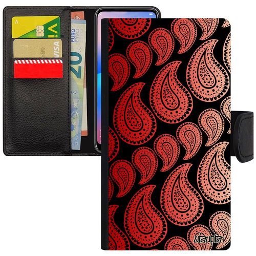 Coque Motif Cachemire Pour Xiaomi Redmi Note 6 Pro Rabat Portefeuille Rouge Motif Rigide Portable Dessin Degradé Etui Multicolore De