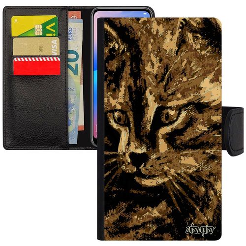 Coque Chat Iphone 7 Simili Cuir Porte Cartes 4g Art Cadeau Fete Des Meres Peinture Huile Etui Original Mignon Portable Image