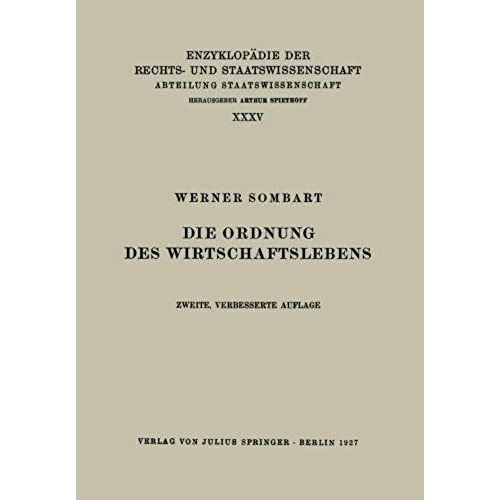 Die Ordnung Des Wirtschaftslebens